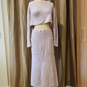 Lavender Knit Skirt Set